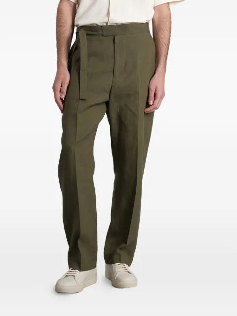 Belted pressed-crease trousers by PAUL SMITH