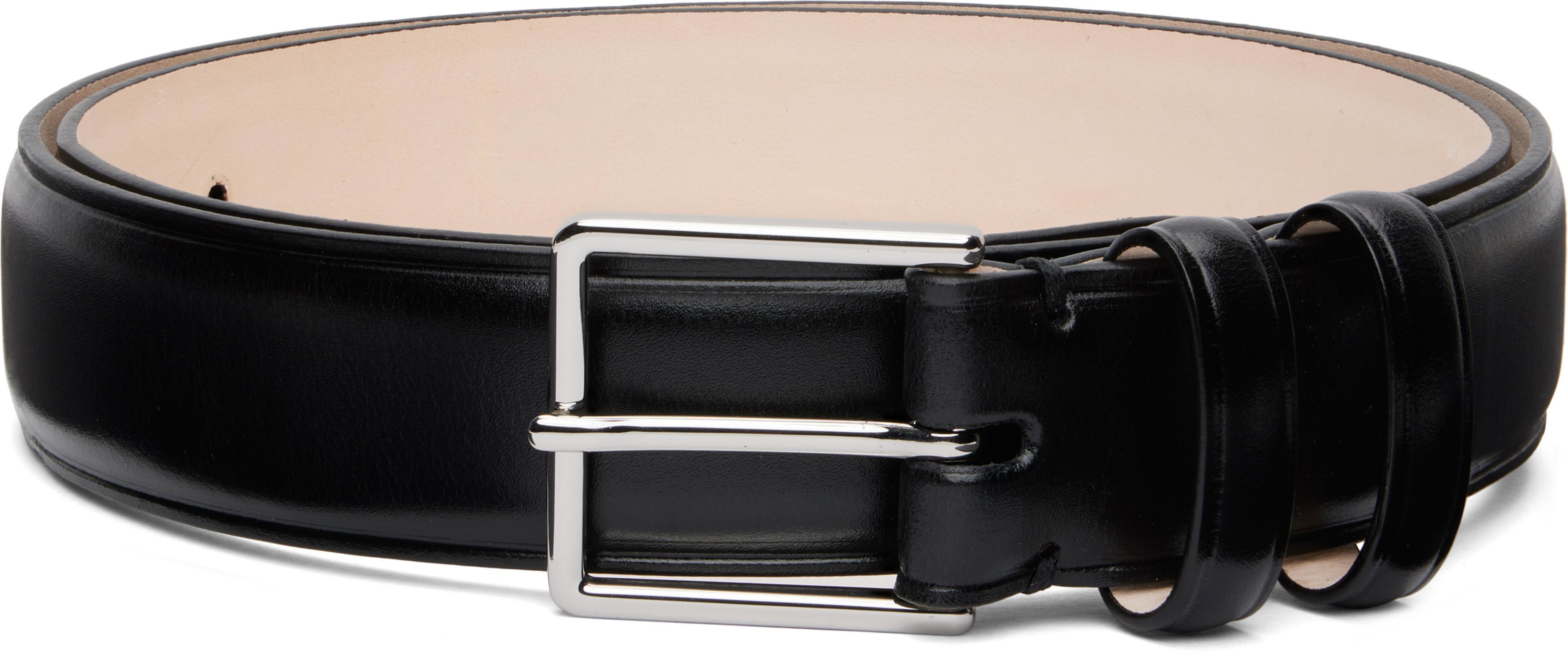 Black Leather Double Keeper Classic Suit Belt by PAUL SMITH