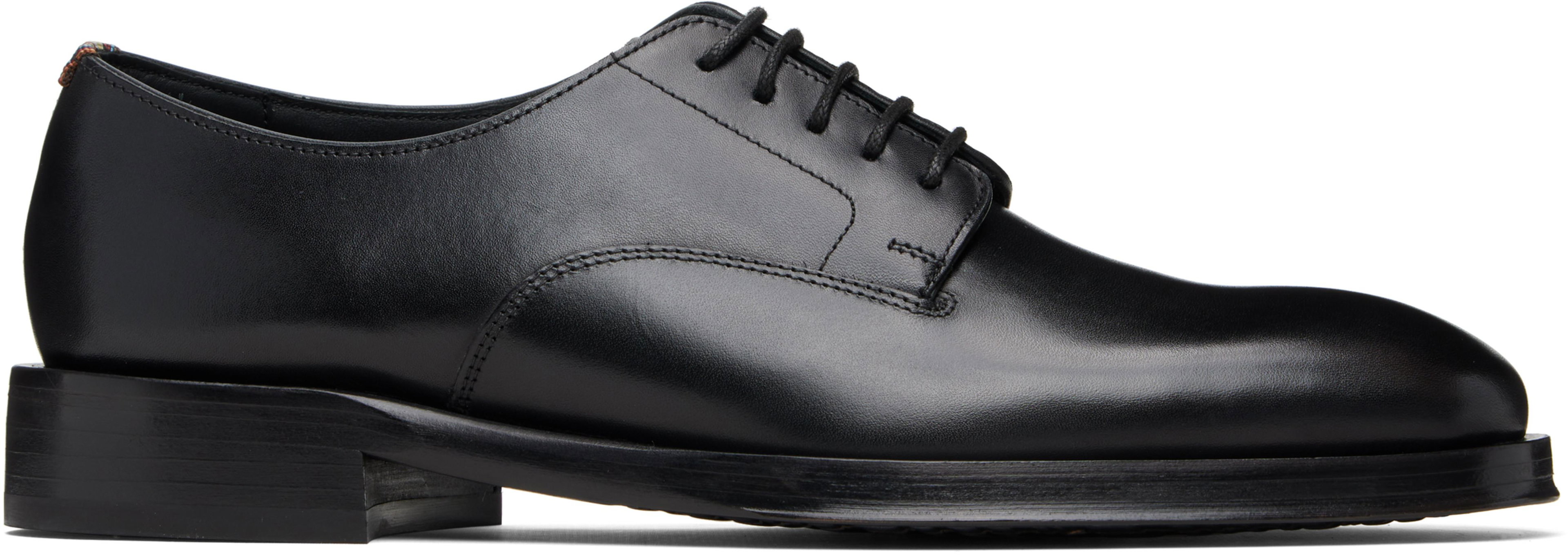 Black Leather 'Jason' Derbys by PAUL SMITH