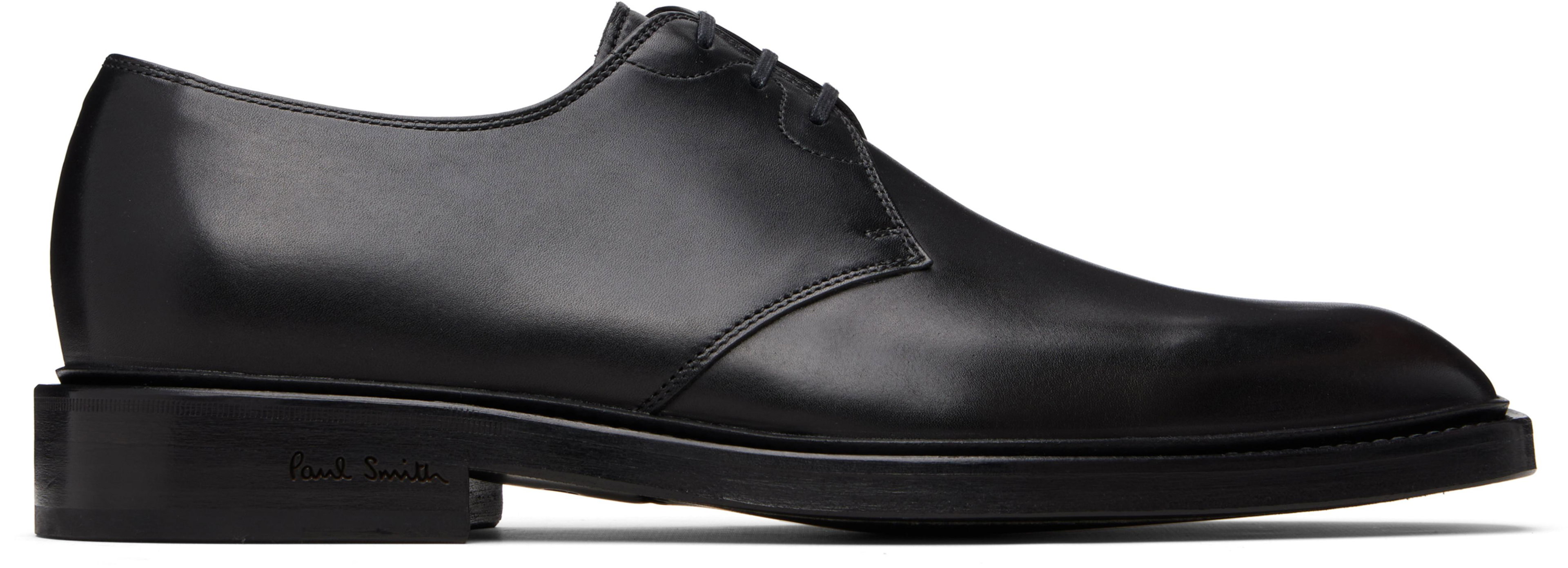 Black Leather 'Sheridan' Derbys by PAUL SMITH