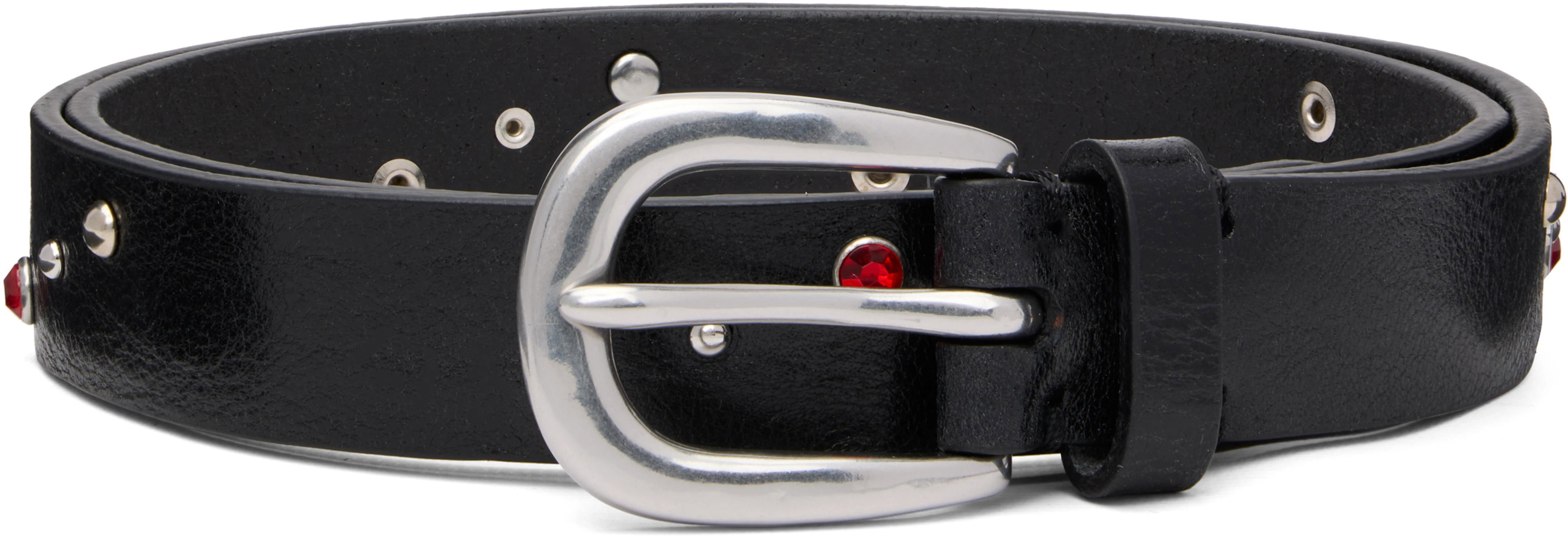 Black Leather Studded Belt by PAUL SMITH