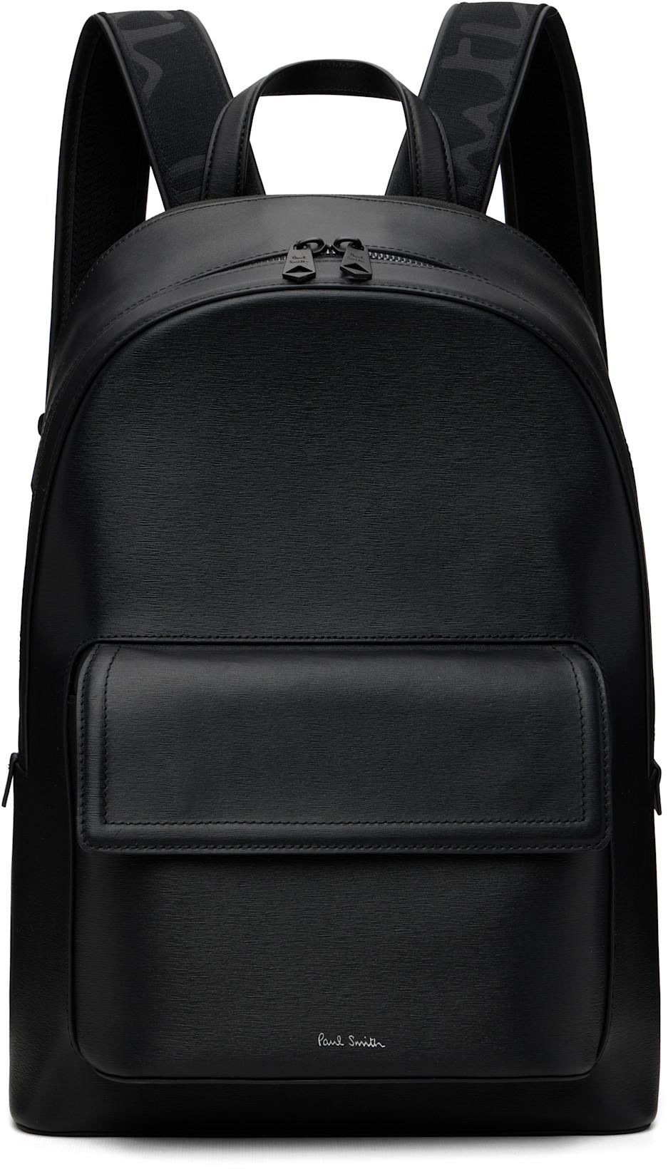 Black Logo Stamp Backpack by PAUL SMITH