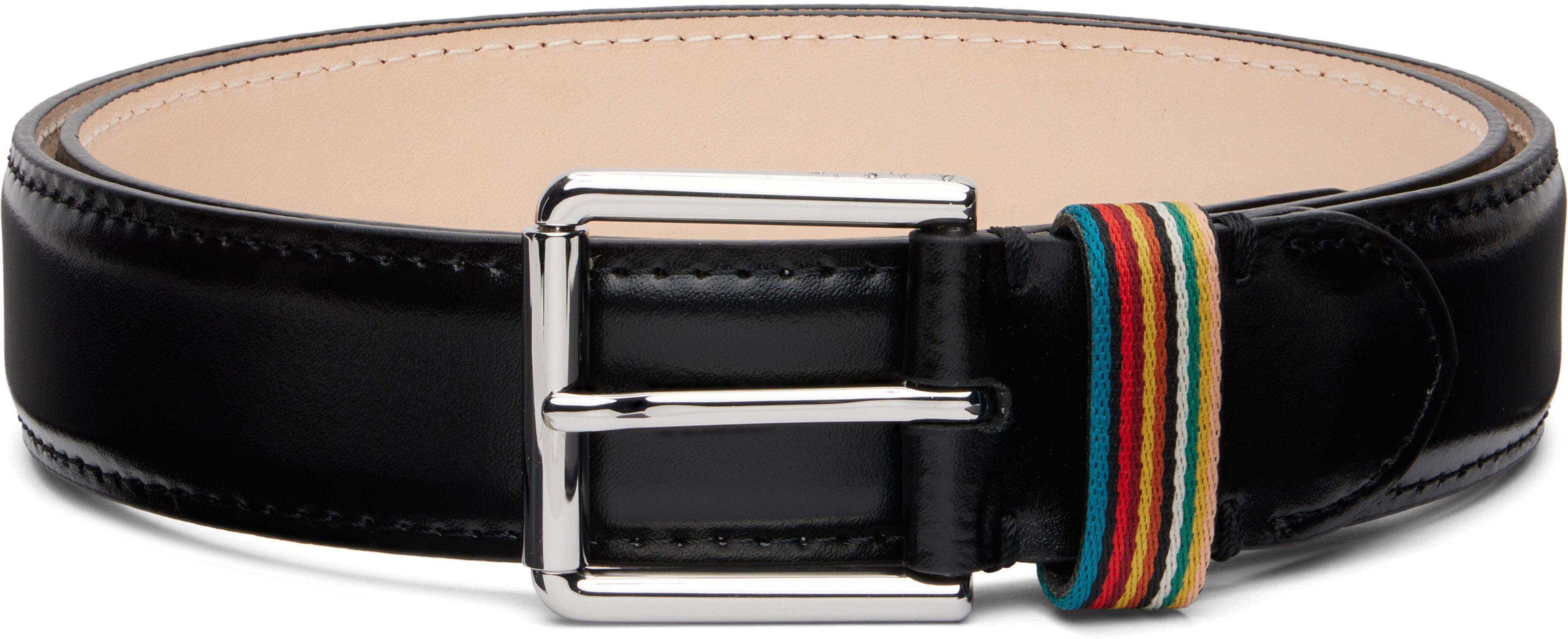 Black Stripe Keeper Belt by PAUL SMITH