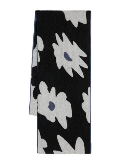 Bog Flower contrasting-trim scarf by PAUL SMITH