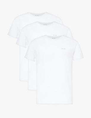 Brand-embroidered crewneck pack of three organic-cotton T-shirts by PAUL SMITH