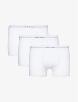 Branded-waistband pack of three stretch-organic-cotton trunks by PAUL SMITH