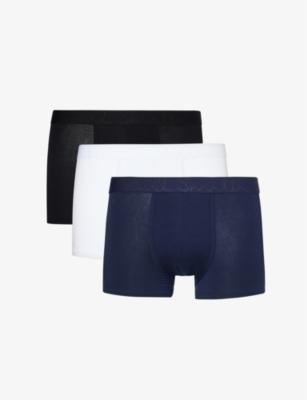 Branded-waistband pack of three stretch-woven trunks by PAUL SMITH