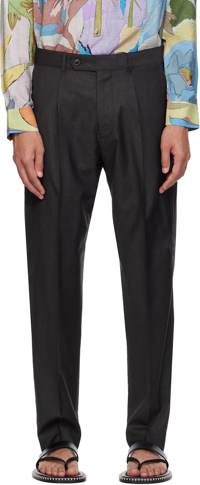 Brown Pleated Trousers by PAUL SMITH