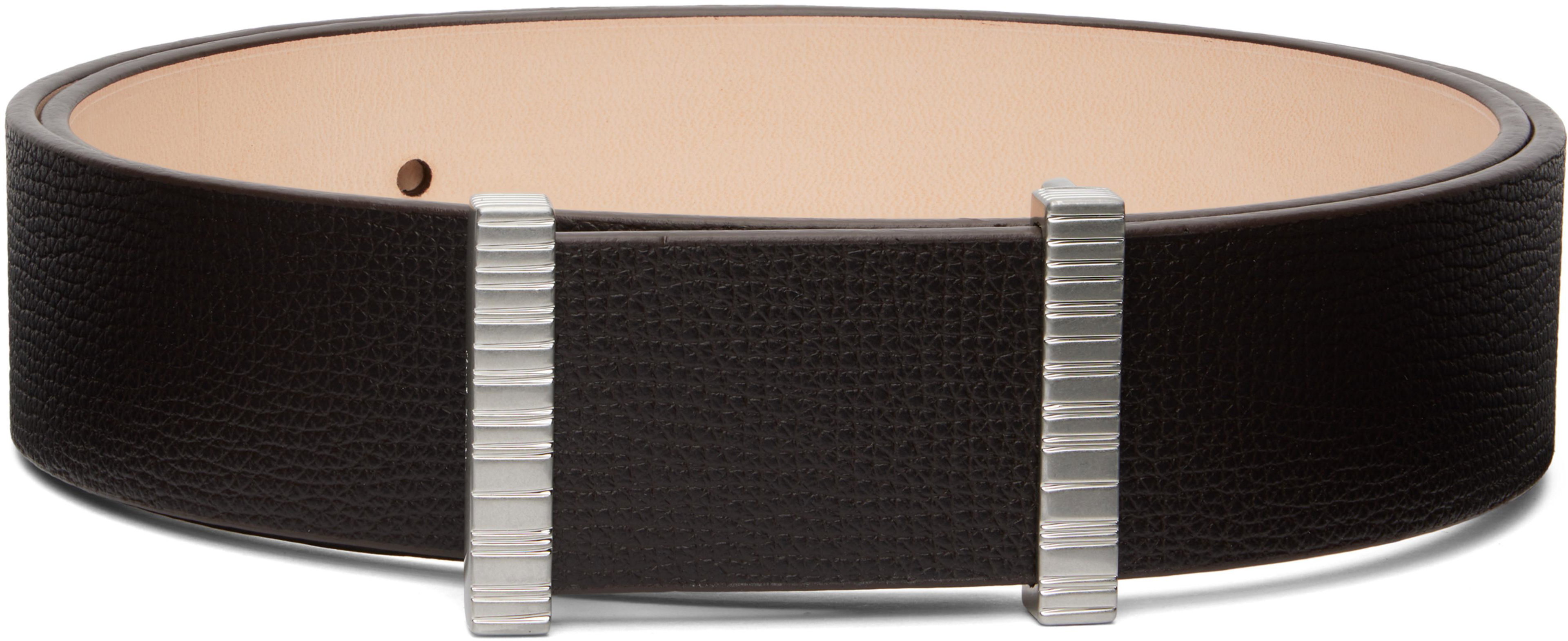 Brown Stripe Buckle Belt by PAUL SMITH