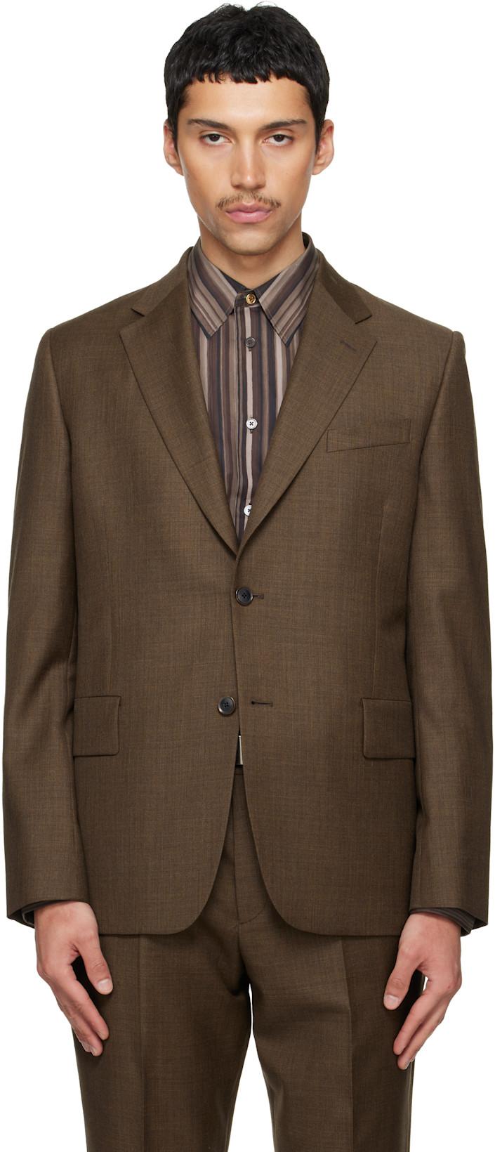 Brown Two-Piece 'The Brierley' Sharkskin Wool Suit by PAUL SMITH