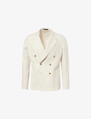 Double-Breasted Peak-Lapels Cotton And Linen-Blend Blazer by PAUL SMITH