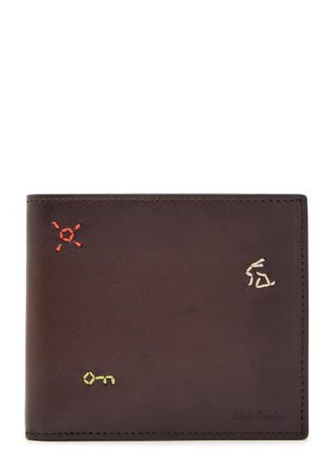 Embroidered leather wallet by PAUL SMITH