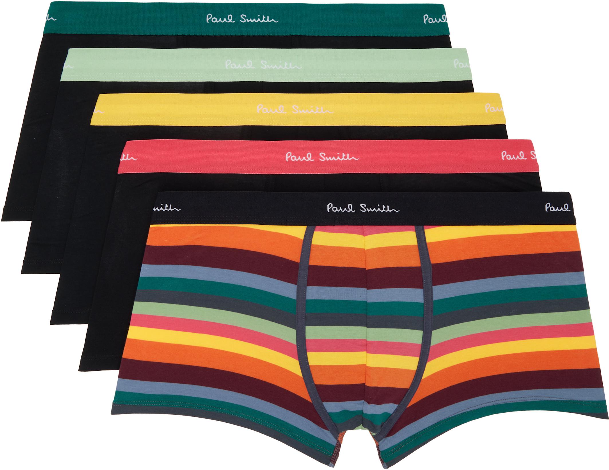 Five-Pack Multicolor 'Artist Stripe' Organic Boxer Briefs by PAUL SMITH