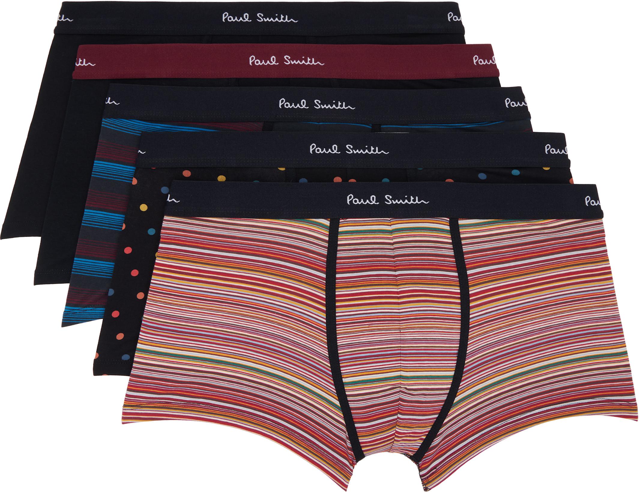 Five-Pack Multicolor Spot & Stripe Mix Boxer Briefs by PAUL SMITH