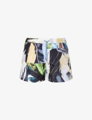 Graphic-print recycled polyester-blend swim shorts by PAUL SMITH