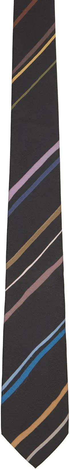 Gray Diagonal 'Painted Stripe' Tie by PAUL SMITH