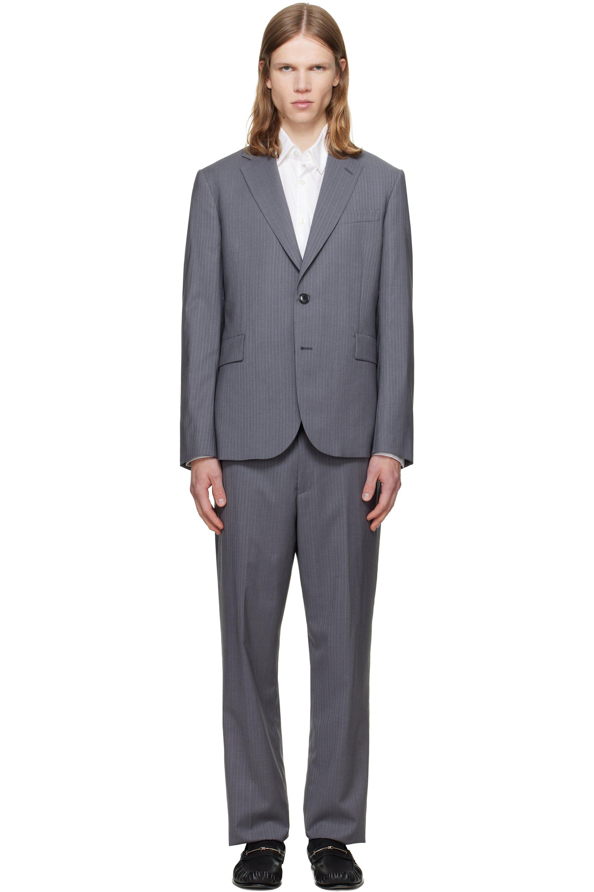 Gray 'The Soho' Tailored-Fit Pinstripe Wool Suit by PAUL SMITH