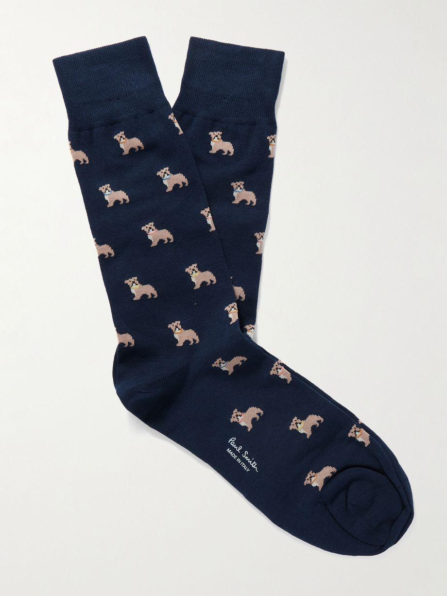 Jacquard-Knit Cotton-Blend Socks by PAUL SMITH