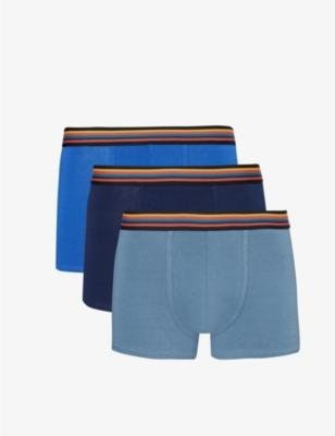 Logo-waistband pack of three stretch-organic-cotton trunks by PAUL SMITH