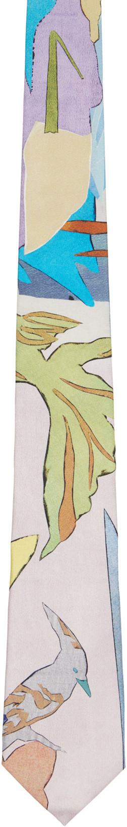 Multicolor Pastel 'River Collage' Tie by PAUL SMITH