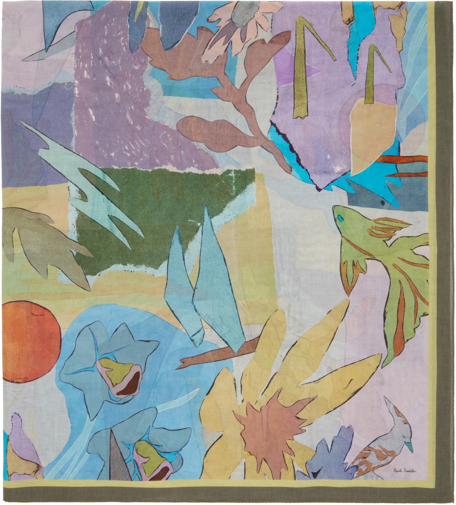 Multicolor River Collage Scarf by PAUL SMITH