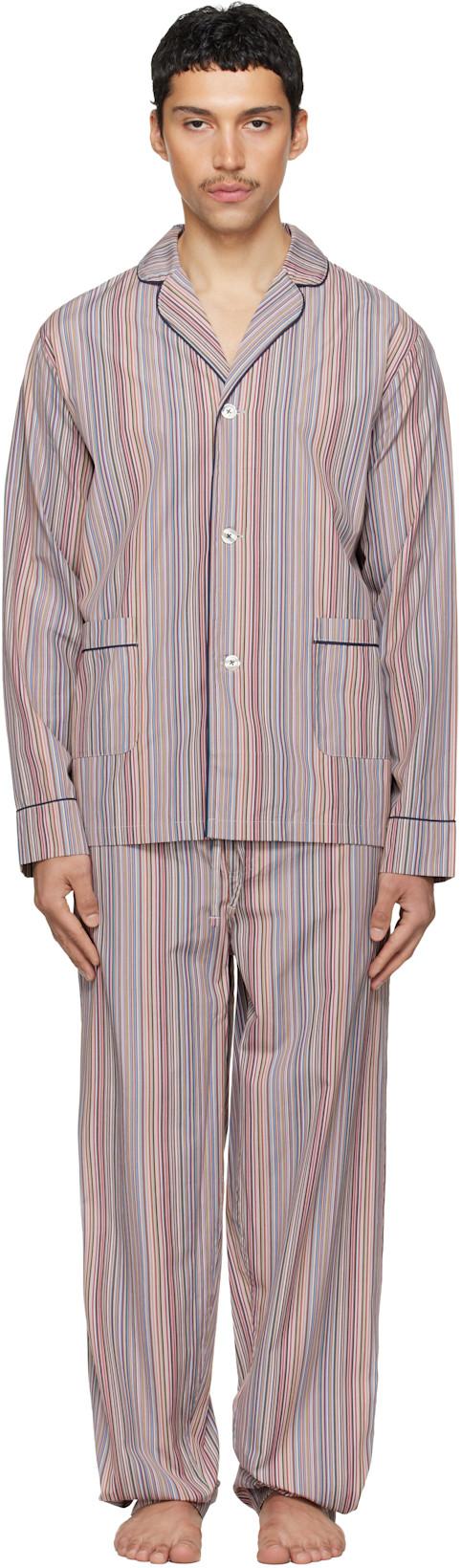 Multicolor 'Signature Stripe' Cotton Pyjama Set by PAUL SMITH