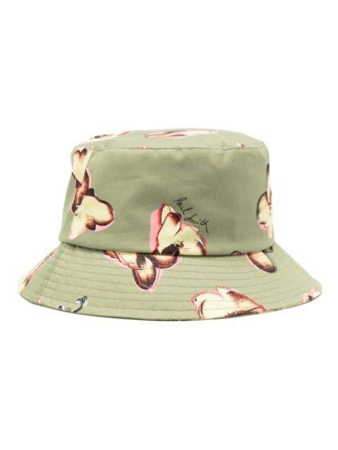 Orchid-print cotton bucket hat by PAUL SMITH