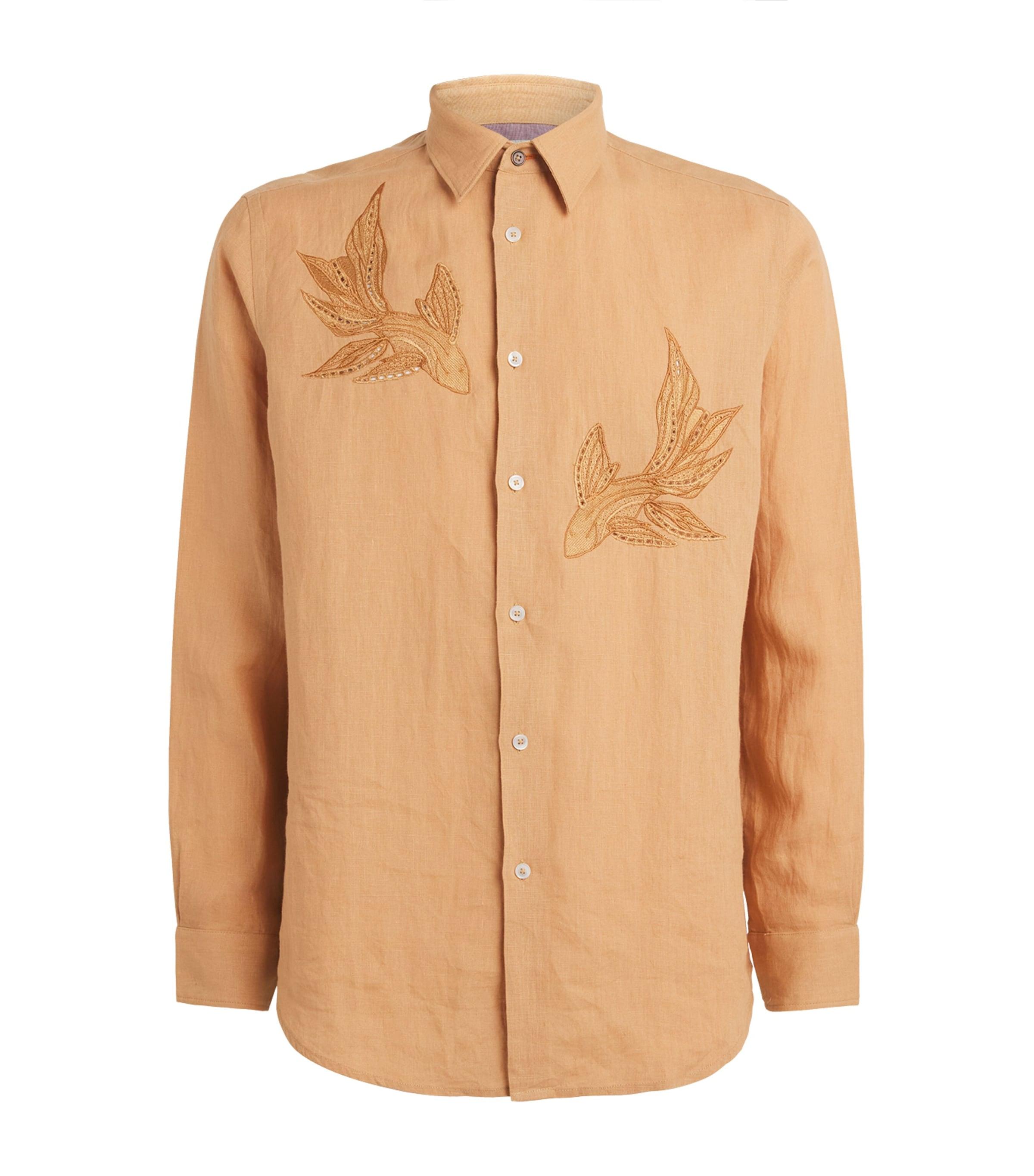 Paul Smith Fish-Embroidered Linen Shirt by PAUL SMITH