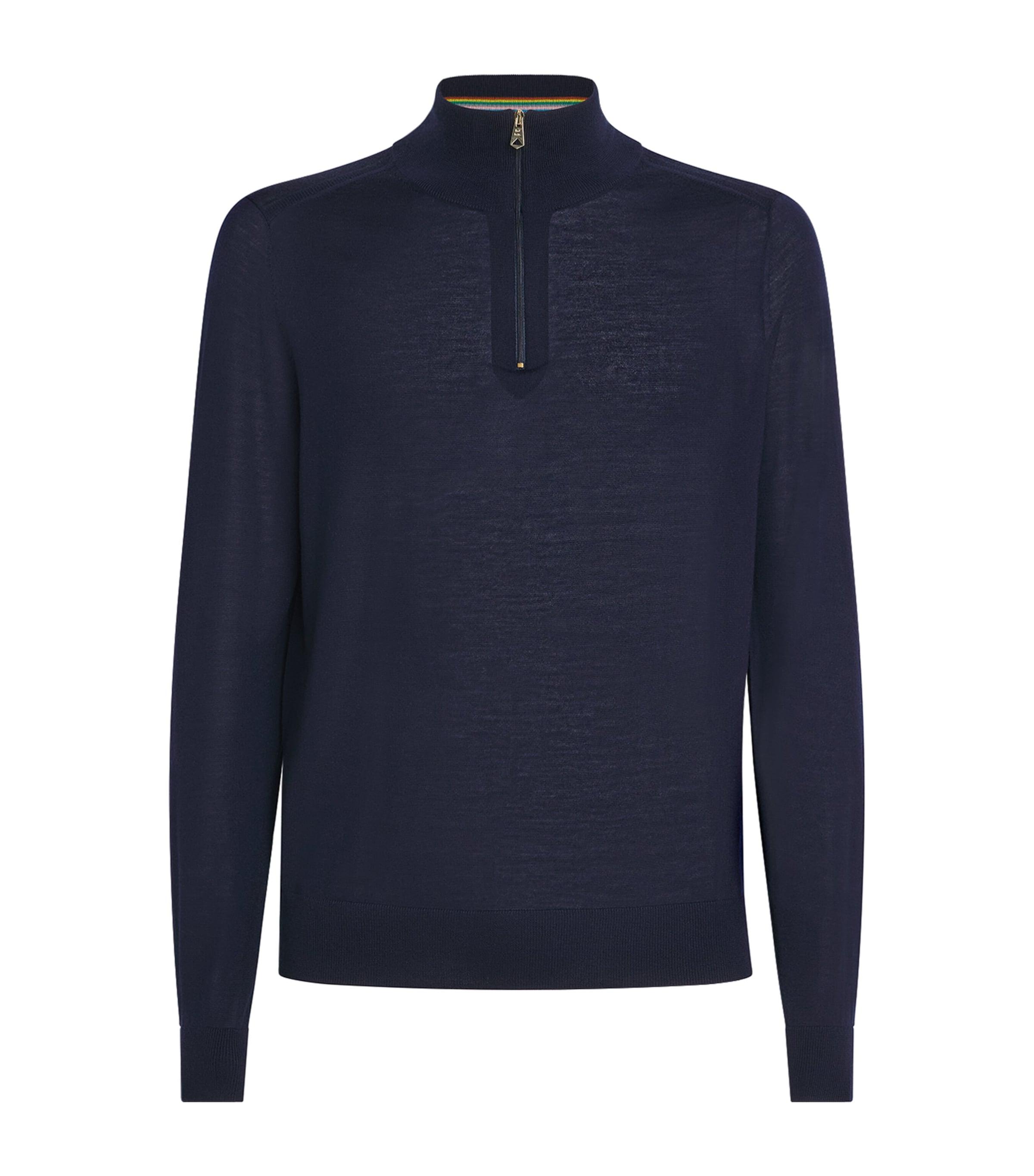 Paul Smith Merino Wool Quarter-Zip Sweater by PAUL SMITH Paul Smith Merino Wool Quarter-Zip Sweater by PAUL SMITH