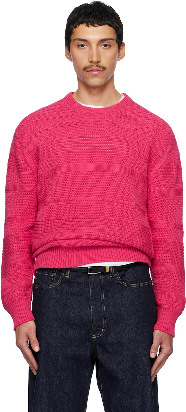 Pink Textured Cotton Sweater by PAUL SMITH