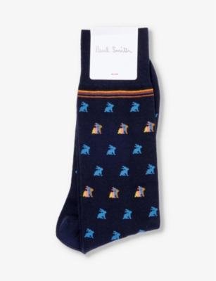 Rabbit-print cotton-blend knitted socks by PAUL SMITH