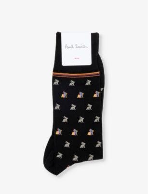 Rabbit-print cotton-blend knitted socks by PAUL SMITH