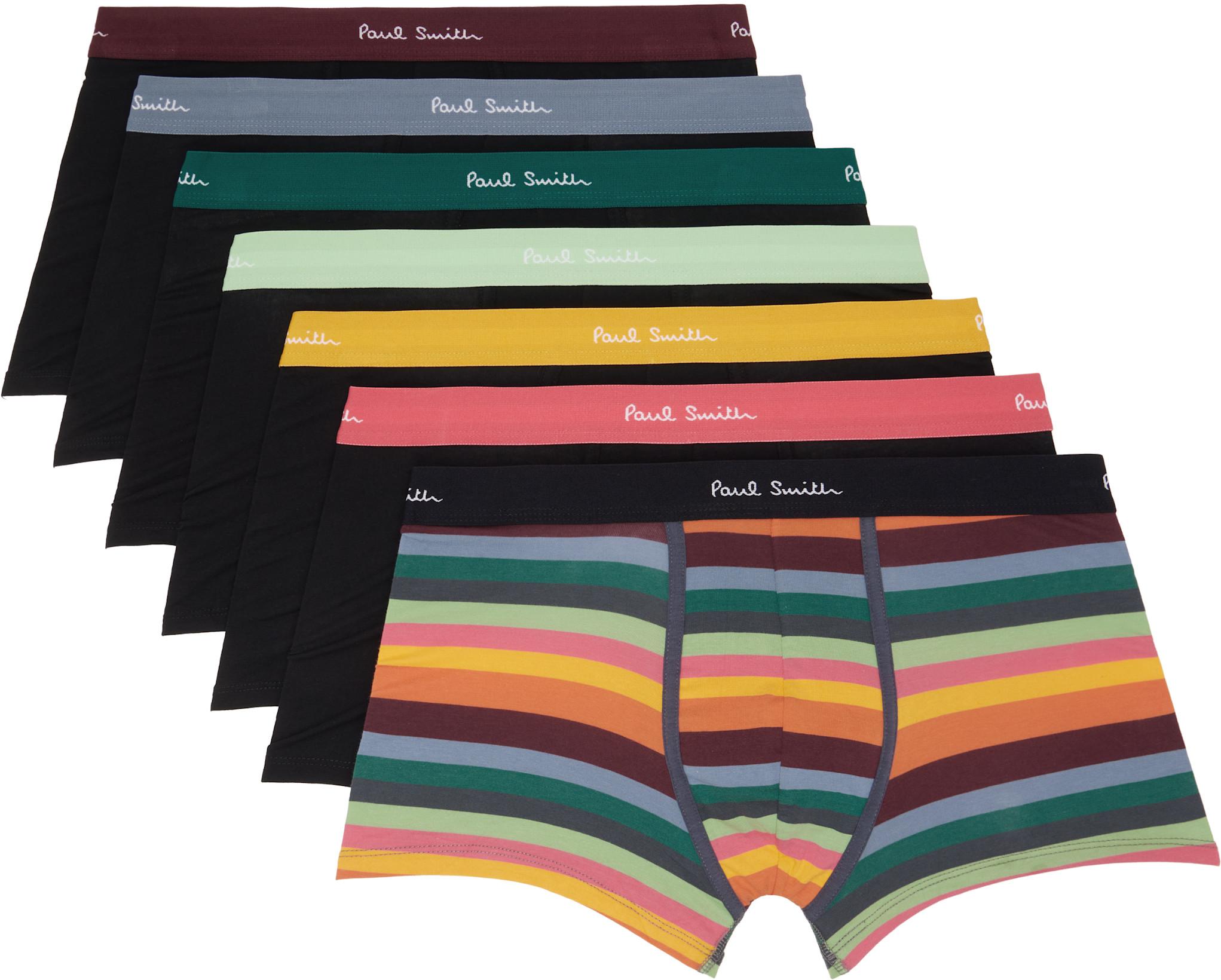 Seven-Pack Multicolor Organic 'Artist Stripe' Boxer Briefs by PAUL SMITH