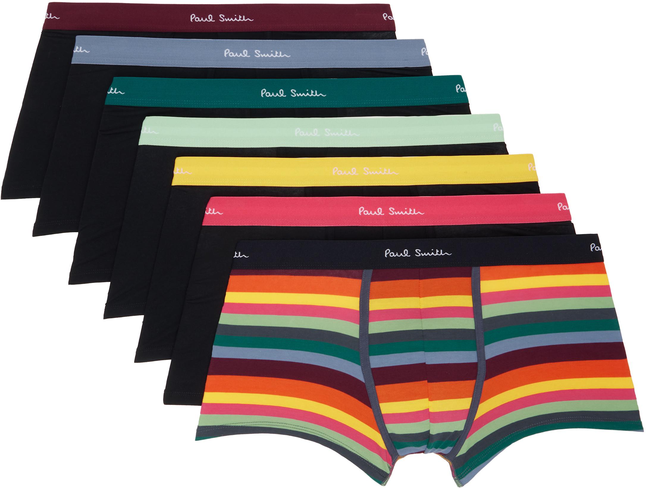 Seven-Pack Multicolor Organic-Cotton 'Artist Stripe' Mixed Boxer Briefs by PAUL SMITH