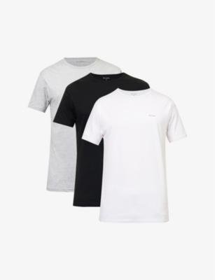 Short-sleeved crewneck pack of three organic cotton-jersey T-shirts by PAUL SMITH