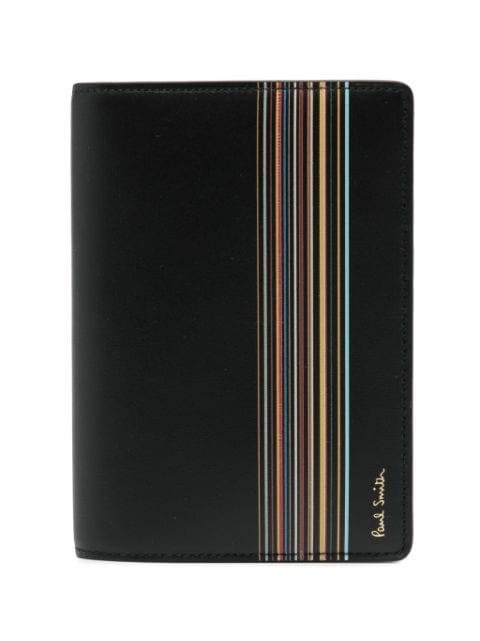 Signature Stripe leather passport holder by PAUL SMITH