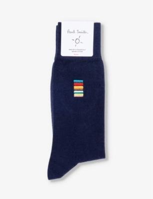 Stripe-pattern stretch-cotton blend socks by PAUL SMITH