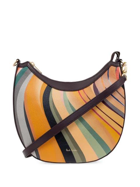 Swirl-print leather shoulder bag by PAUL SMITH