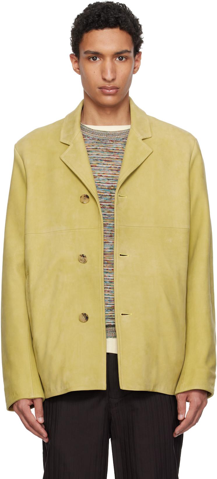 Tan Nubuck Leather Jacket by PAUL SMITH