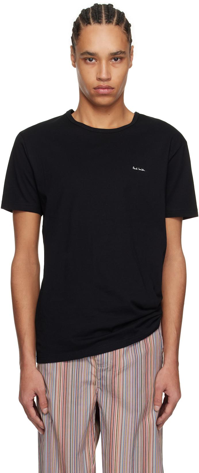 Three-Pack Black Organic Cotton Logo Lounge T-shirts by PAUL SMITH Three-Pack Black Organic Cotton Logo Lounge T-shirts by PAUL SMITH