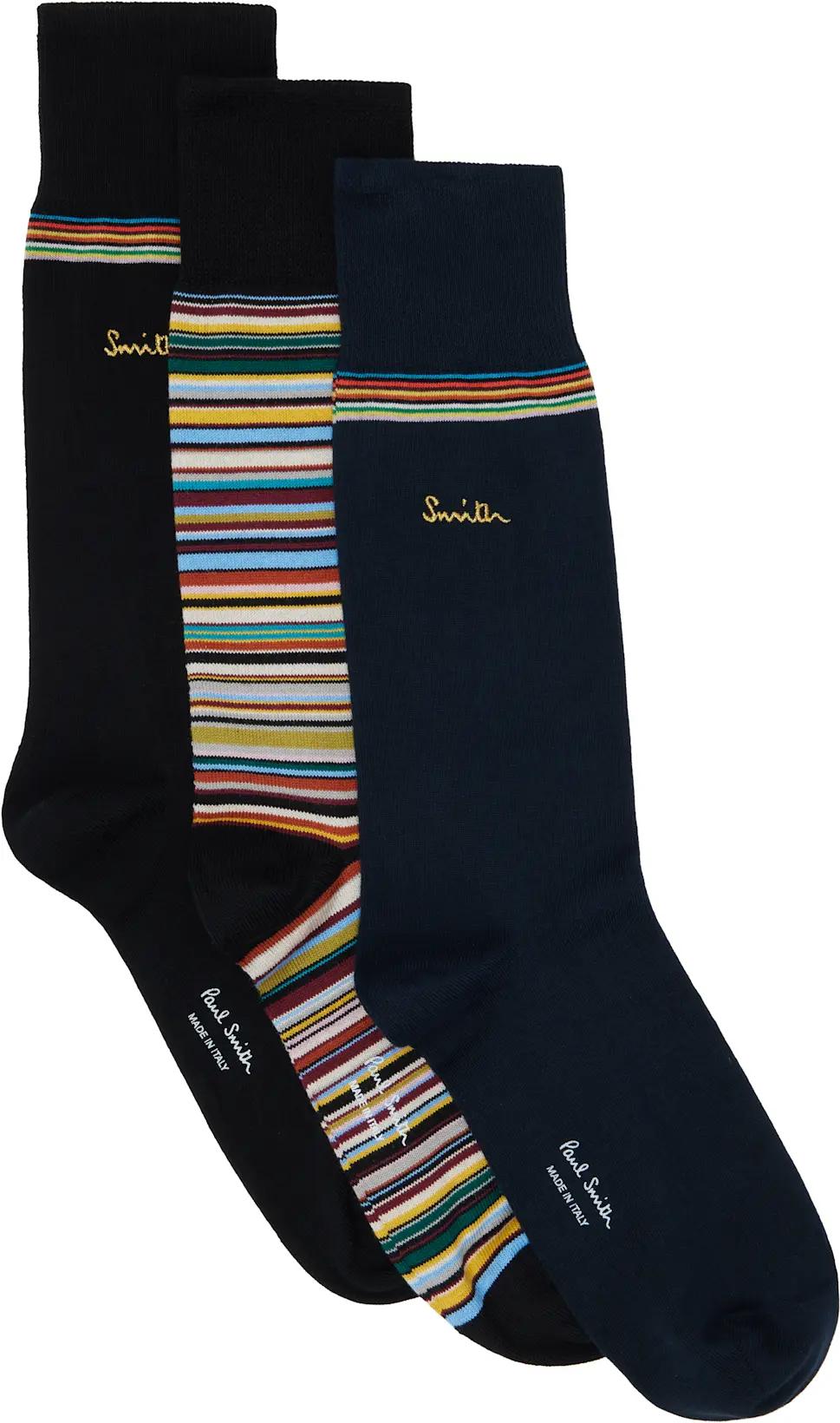 Three-Pack Multicolor 'Artist Stripe' Socks by PAUL SMITH