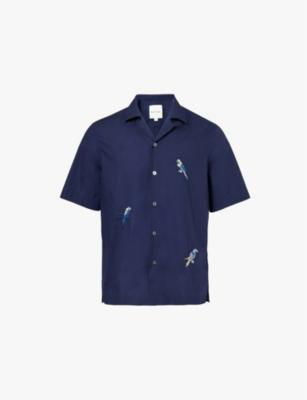 Vaycay bird-embroidered short-sleeve organic-cotton shirt by PAUL SMITH