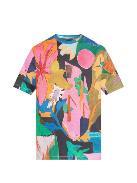 abstract floral-print T-shirt by PAUL SMITH