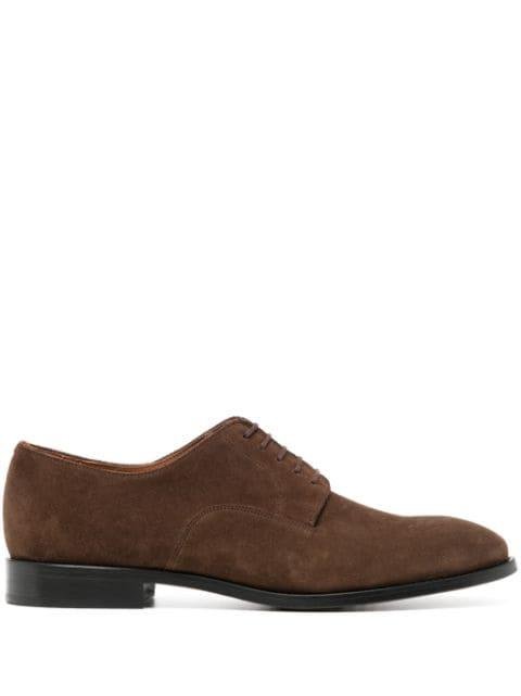 almond-toe suede derby shoes by PAUL SMITH