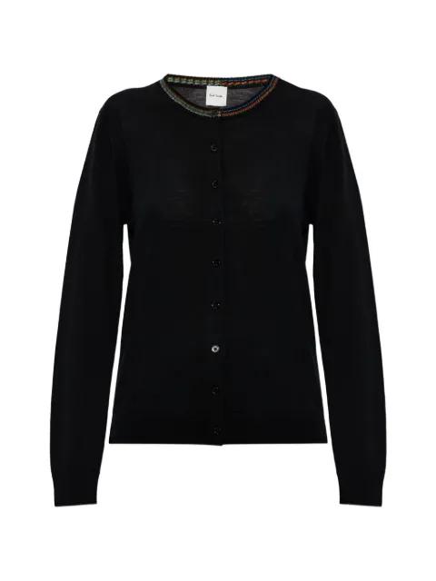 button multicoloured trim cardigan by PAUL SMITH