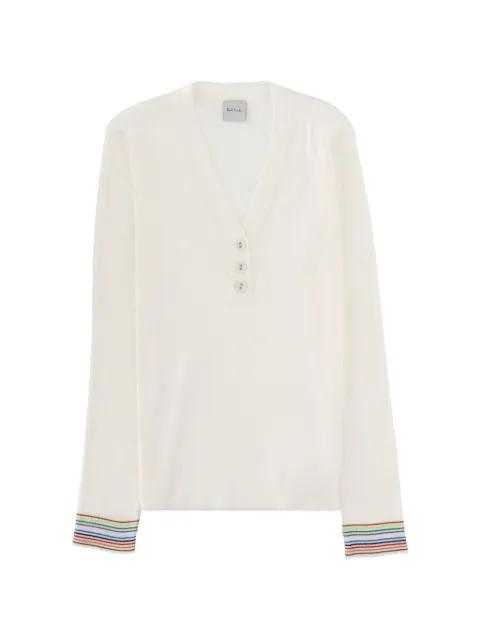 button-up V-neck top by PAUL SMITH