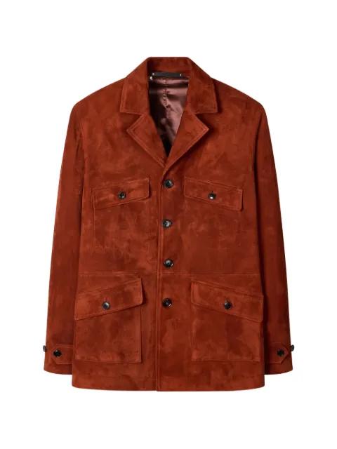 buttoned suede shirt jacket by PAUL SMITH