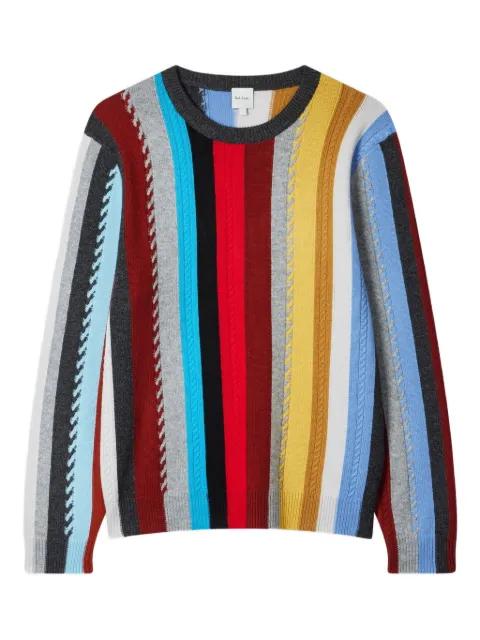 cable-knit striped sweater by PAUL SMITH