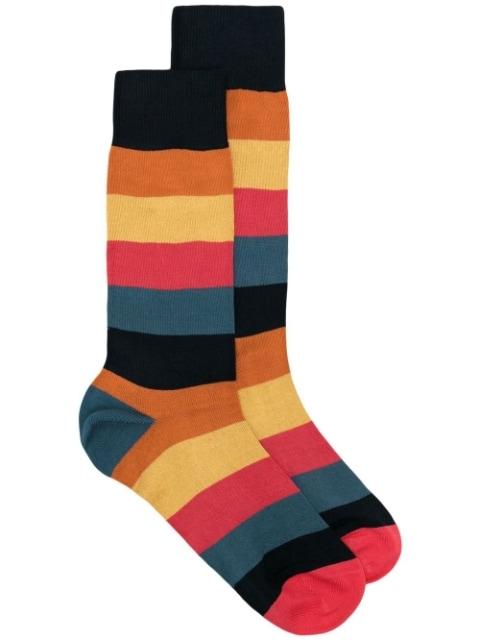 colour-block logo-print socks by PAUL SMITH