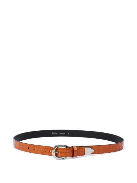 crocodile-effect leather belt by PAUL SMITH